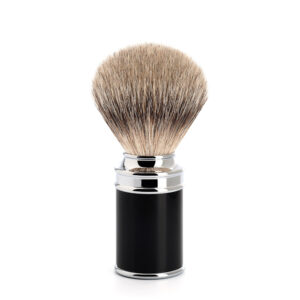 blaireau pur argente silvertip traditional resine noire muhle temps dun rasage 091m106.jpg